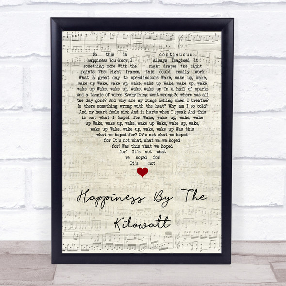 Alexisonfire Happiness By The Kilowatt Script Heart Song Lyric Quote Print