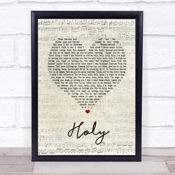 Florida Georgia Line Holy Script Heart Song Lyric Quote Print