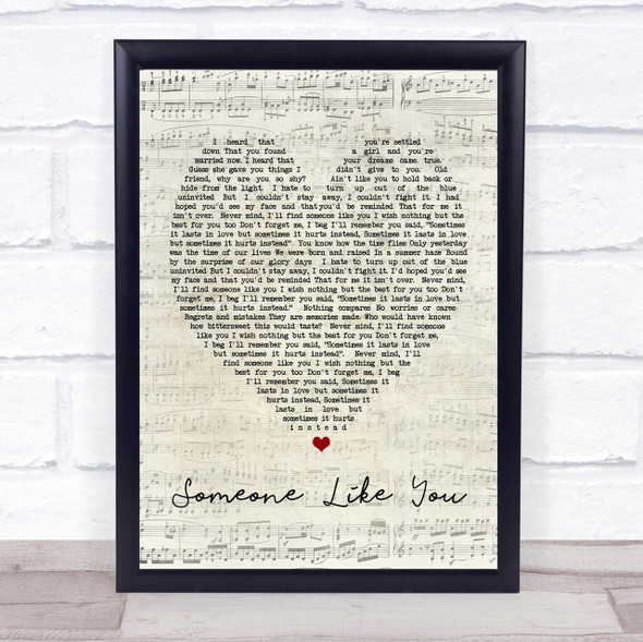 Someone Like You Adele Script Heart Quote Song Lyric Print