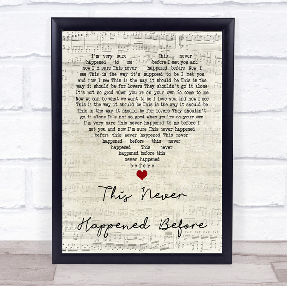 Paul McCartney This Never Happened Before Script Heart Song Lyric Quote Print