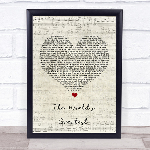 R Kelly The World's Greatest Script Heart Song Lyric Quote Print