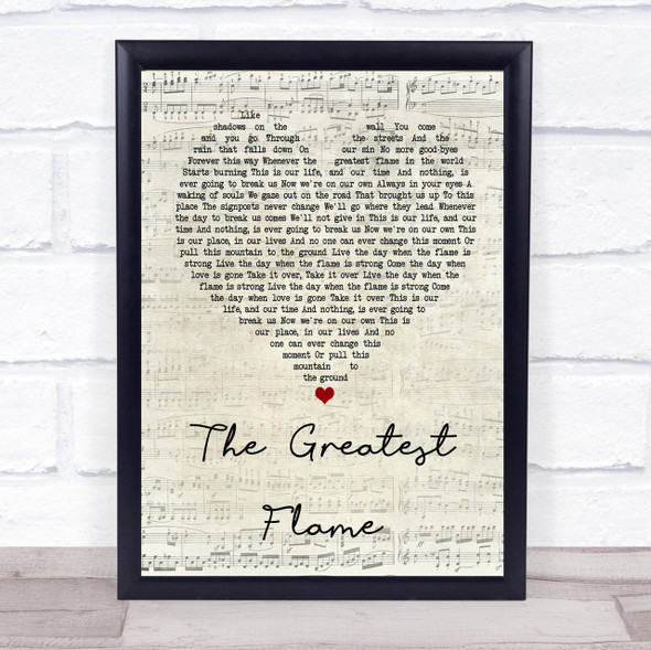 Runrig The Greatest Flame Script Heart Song Lyric Quote Print