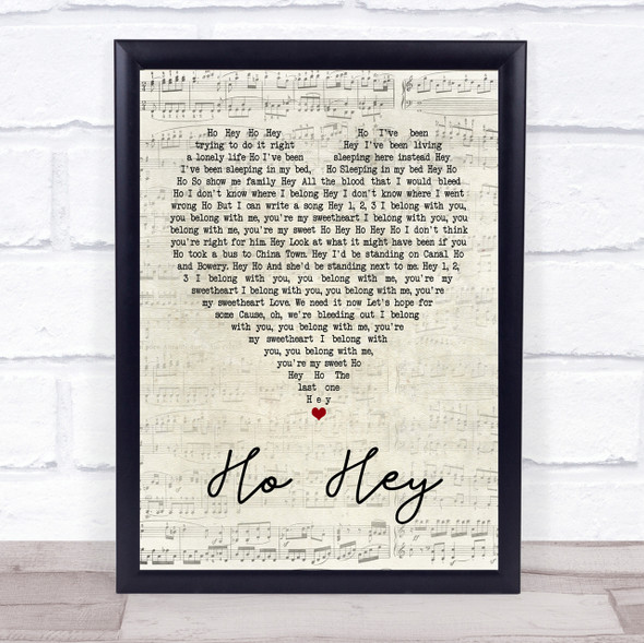 The Lumineers Ho Hey Script Heart Quote Song Lyric Print