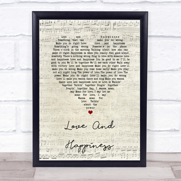 Al Green Love And Happiness Script Heart Song Lyric Quote Print