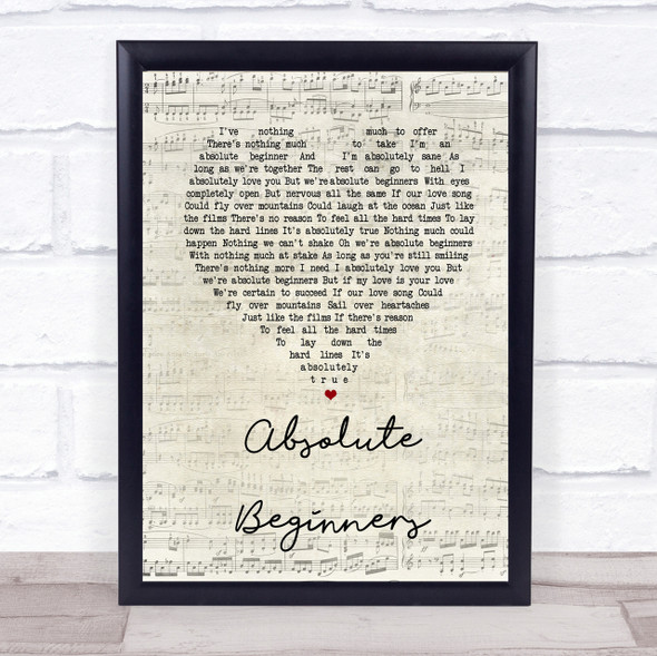 David Bowie Absolute Beginners Script Heart Song Lyric Quote Print