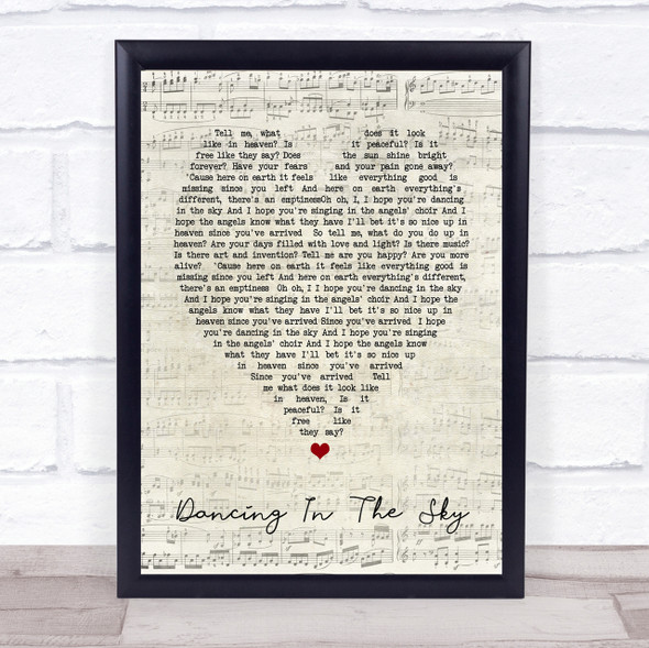 Dani And Lizzy Dancing In The Sky Script Heart Song Lyric Quote Print