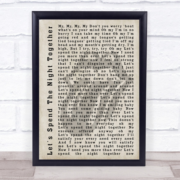 The Rolling Stones Lets Spend The Night Together Shadow Song Lyric Quote Print