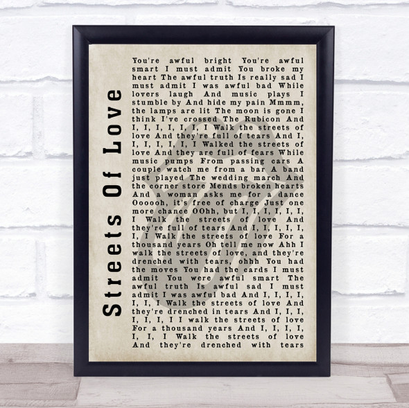 The Rolling Stones Streets Of Love Shadow Song Lyric Quote Print