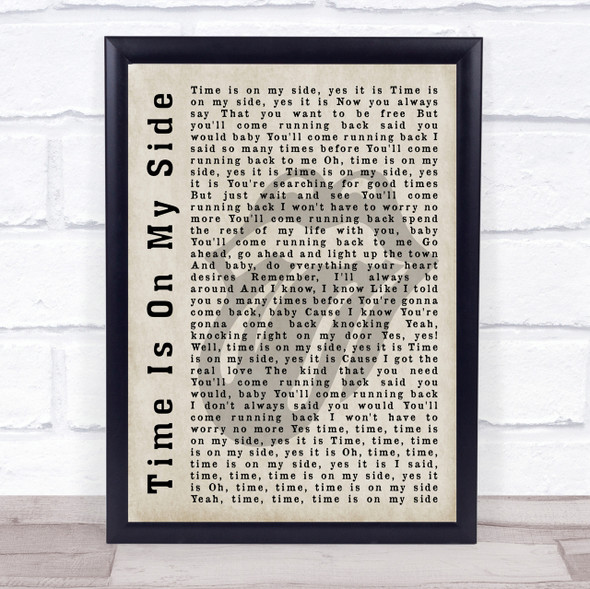The Rolling Stones Time Is On My Side Shadow Song Lyric Quote Print