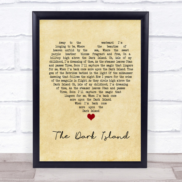 Danny ODonnell The Dark Island Vintage Heart Quote Song Lyric Print