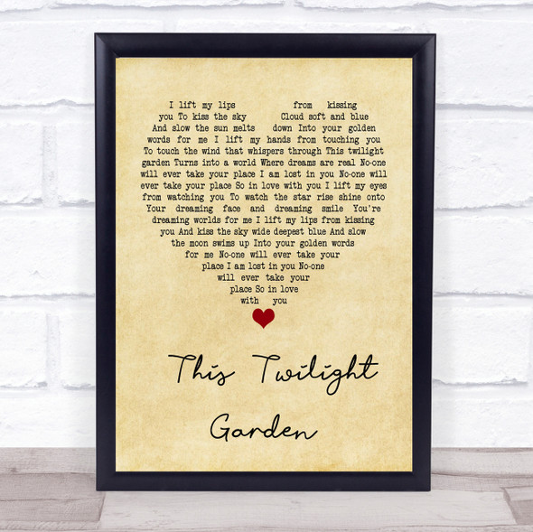The Cure This Twilight Garden Vintage Heart Quote Song Lyric Print