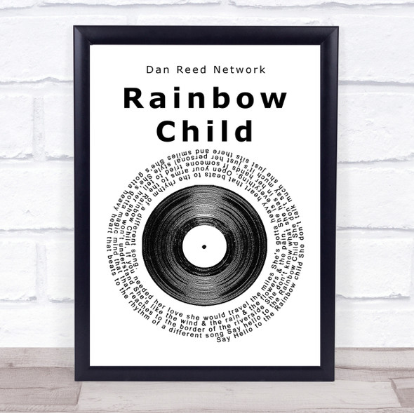 Dan Reed Network Rainbow Child Vinyl Record Song Lyric Quote Print