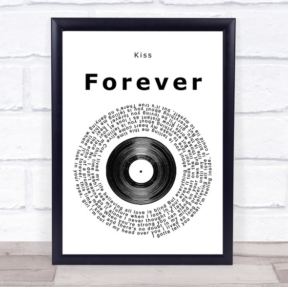 Kiss Forever Vinyl Record Song Lyric Quote Print Kiss Forever Vinyl Record Song Lyric Quote Print