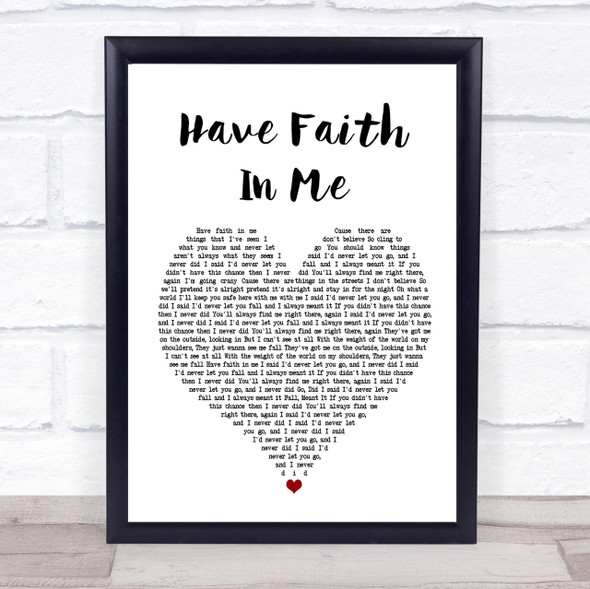 A Day To Remember Have Faith In Me Heart Song Lyric Quote Print