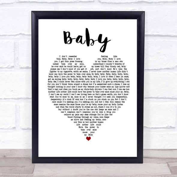 Ashanti Baby Heart Song Lyric Quote Print