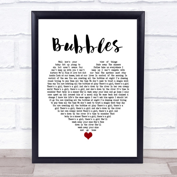 Biffy Clyro Bubbles Heart Song Lyric Quote Print