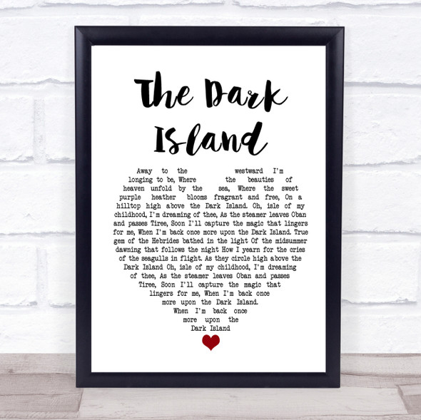 Danny ODonnell The Dark Island Heart Song Lyric Quote Print