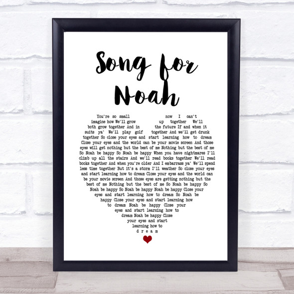 Frank Hamilton Song for Noah Heart Song Lyric Quote Print