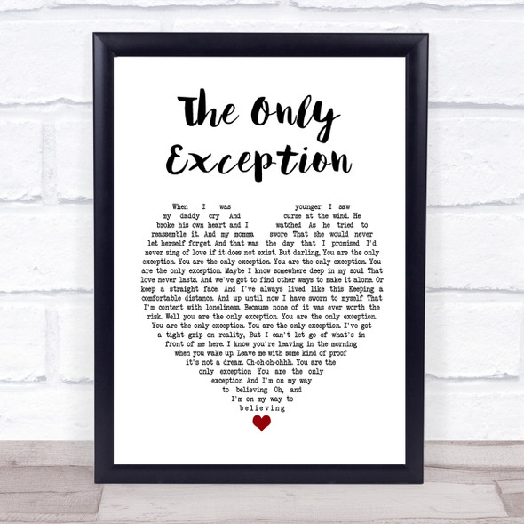 Paramore The Only Exception Heart Song Lyric Quote Print
