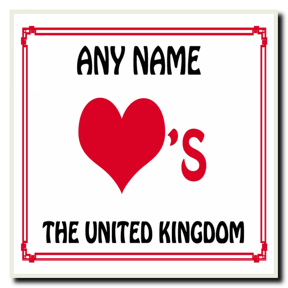 Love Heart The United Kingdom Coaster
