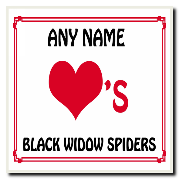 Love Heart Black Widow Spiders Coaster