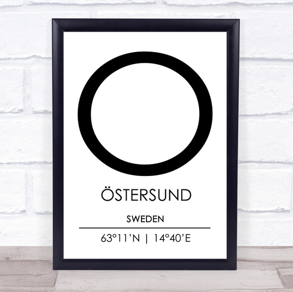 Ostersund Sweden Coordinates World City Travel Print