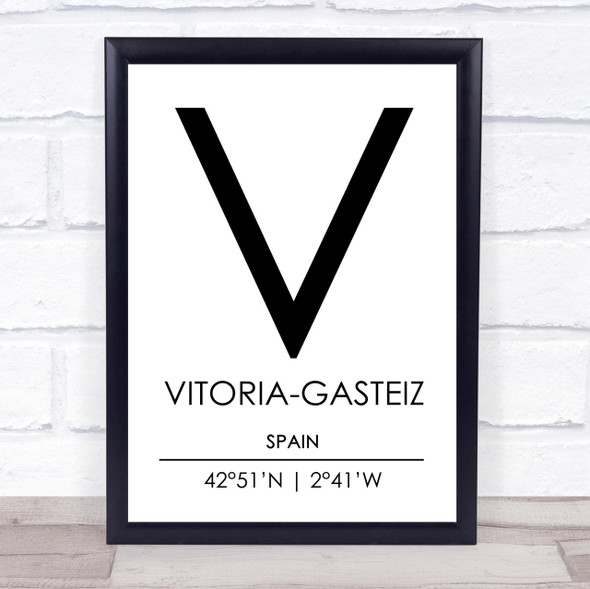 Vitoria Gasteiz Spain Coordinates Travel Print Vitoria Gasteiz Spain Coordinates Travel Print