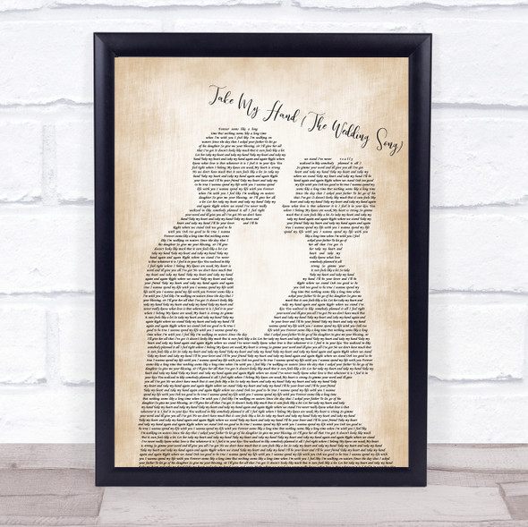 Emily Hackett & Will Anderson Take My Hand (The Wedding Song) Man Lady Bride Groom Wedding Music Gift Poster Print