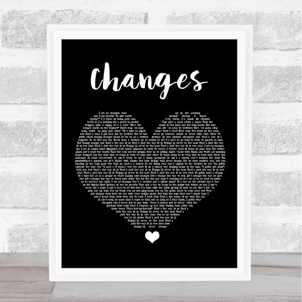 2Pac Changes Black Heart Music Gift Poster Print