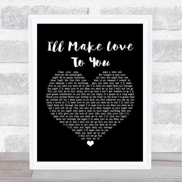 Boyz II Men I'll Make Love To You Black Heart Music Gift Poster Print