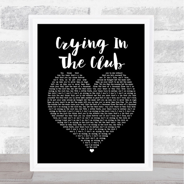 Camila Cabello Crying In The Club Black Heart Music Gift Poster Print