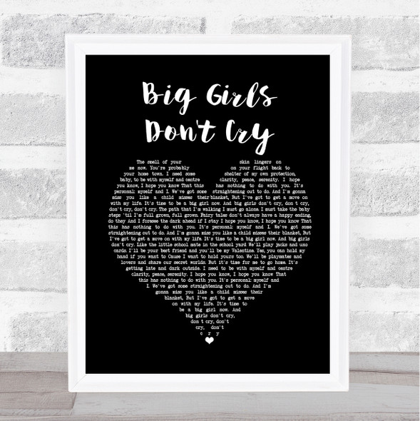 Fergie Big Girls Don't Cry Black Heart Music Gift Poster Print