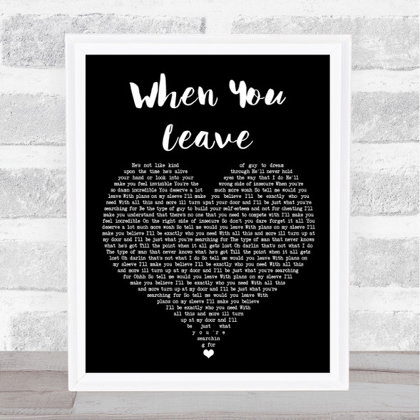 Jamie Mathias When You Leave Black Heart Music Gift Poster Print
