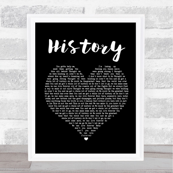 One Direction History Black Heart Music Gift Poster Print