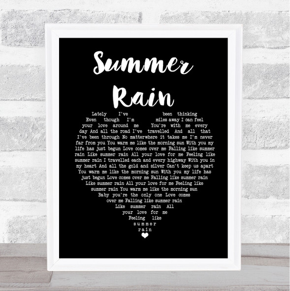 Whitesnake Summer Rain Black Heart Music Gift Poster Print