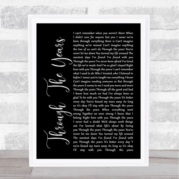 Kenny Rogers Through The Years Black Script Music Gift Poster Print