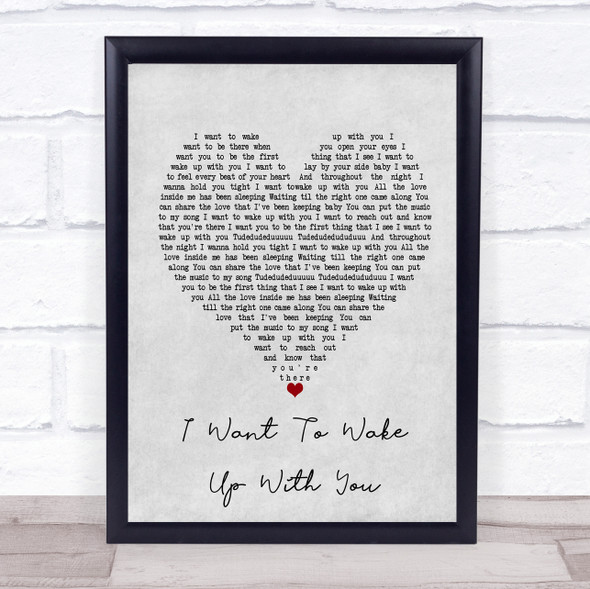 Boris Gardiner I Want To Wake With You Grey Heart Music Gift Poster Print