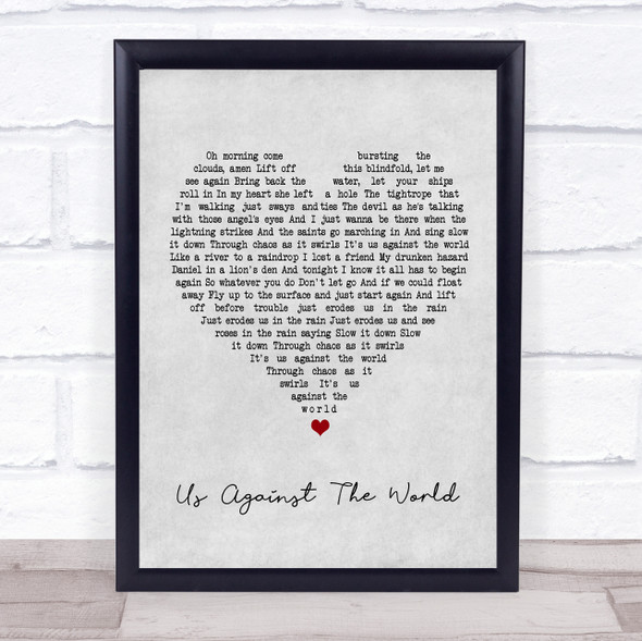 Coldplay Us Against The World Grey Heart Music Gift Poster Print