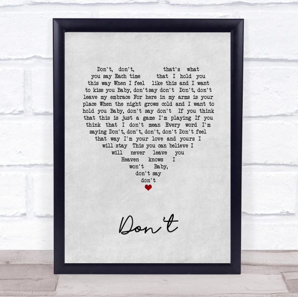 Elvis Presley Don't Grey Heart Music Gift Poster Print