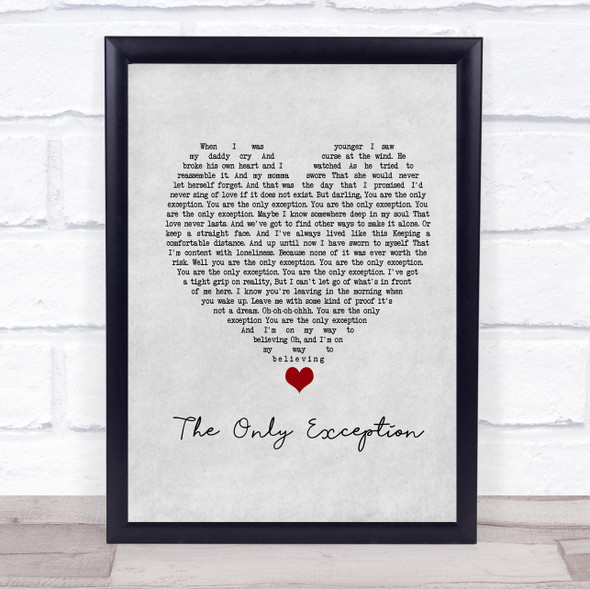 Paramore The Only Exception Grey Heart Music Gift Poster Print