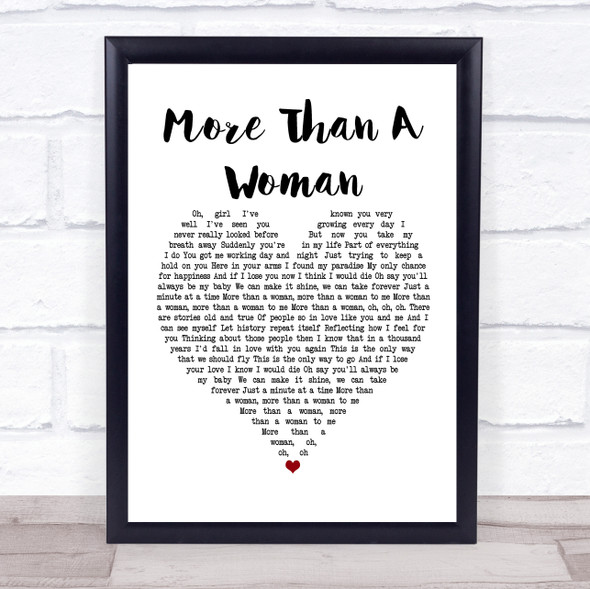 Bee Gees More Than A Woman White Heart Music Gift Poster Print