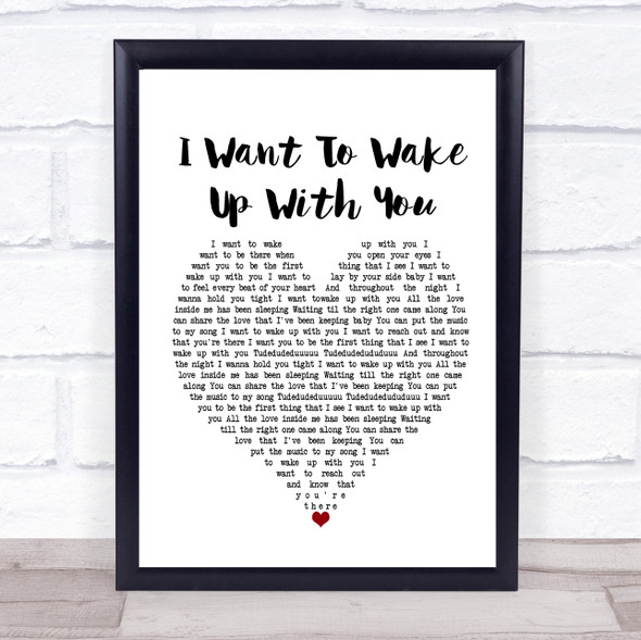 Boris Gardiner I Want To Wake With You White Heart Music Gift Poster Print