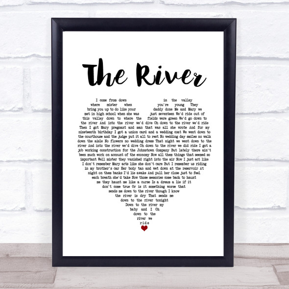 Bruce Springsteen The River White Heart Music Gift Poster Print