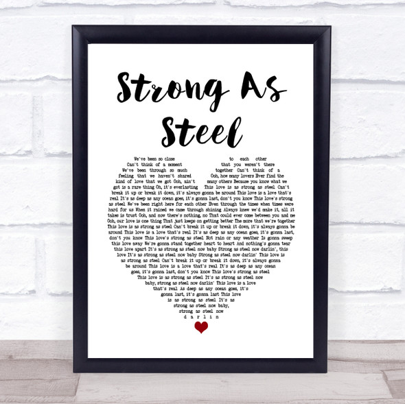 Five Star Strong As Steel White Heart Music Gift Poster Print