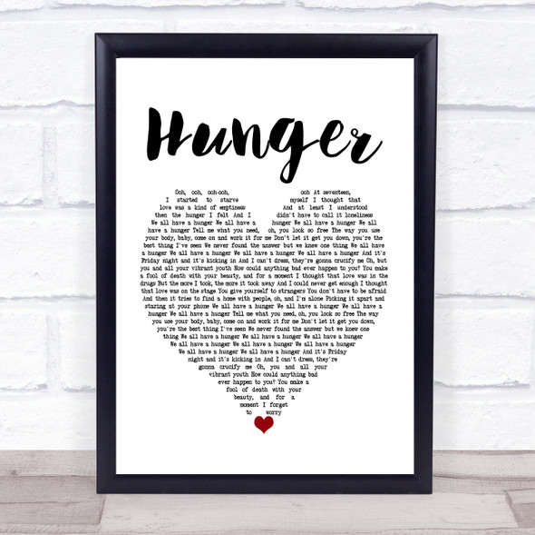 Florence + The Machine Hunger White Heart Music Gift Poster Print