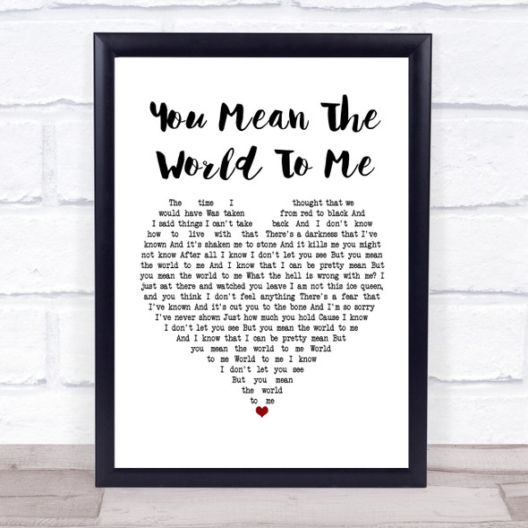 Freya Ridings You Mean The World To Me White Heart Music Gift Poster Print