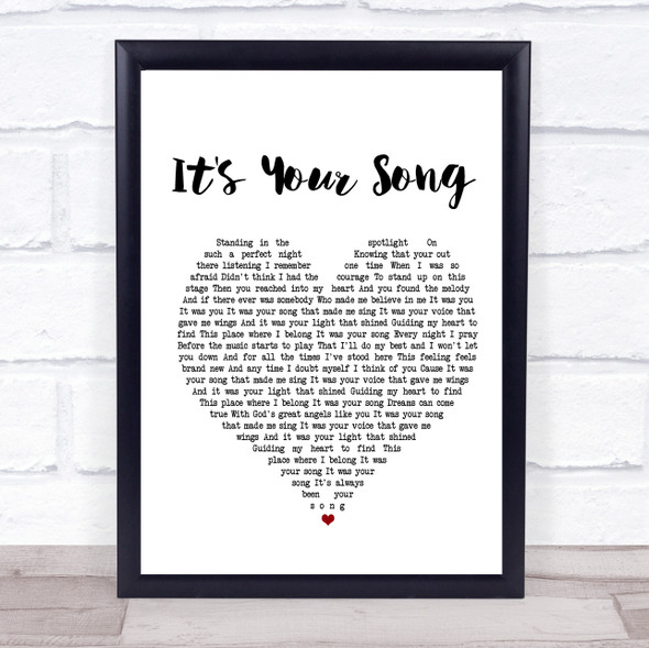 Garth Brooks It's Your Song White Heart Music Gift Poster Print