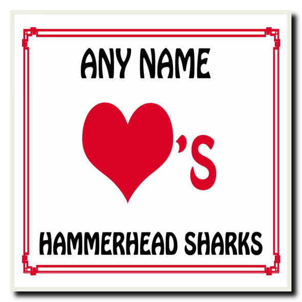 Love Heart Hammerhead Sharks Coaster