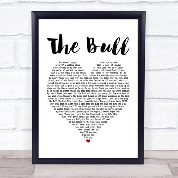 Kip Moore The Bull White Heart Music Gift Poster Print
