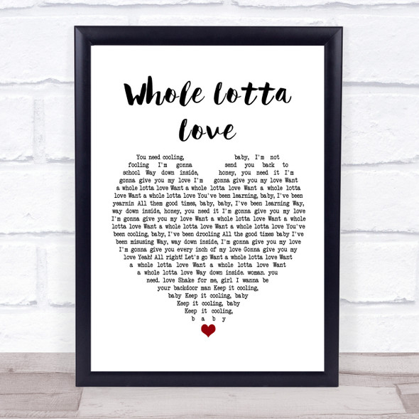 Led Zeppelin Whole Lotta Love White Heart Music Gift Poster Print